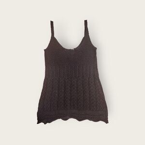 Vintage Y2k early 2000s Old Navy black knit boho camisole tank top